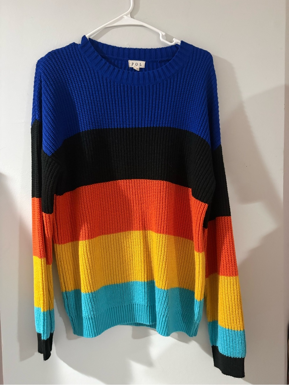 POL Bold Colorblock Sweater Size Large